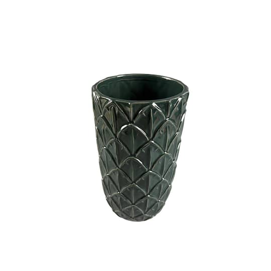 9" Dark Green Ceramic Artichoke Vase by Ashland®
